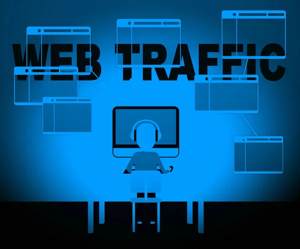 Web Traffic Seo optimalisatie aangeeft 3d illustratie — Stockfoto