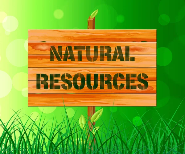Ressources naturelles signe montre les actifs naturels Illustration 3d — Photo