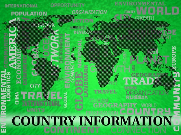 Información del país muestra hechos o estadísticas de los países — Foto de Stock