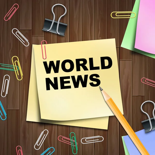 World News Indicating Global Newsletter 3d Illustration — Stock Photo, Image