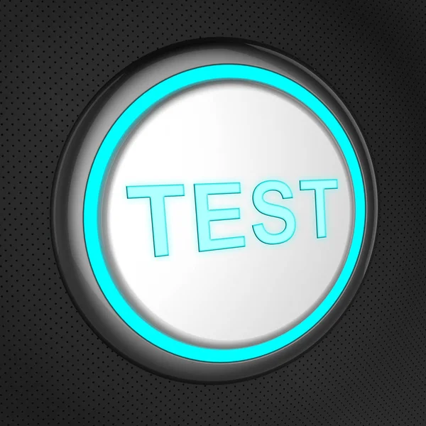 Test przycisk oznacza egzamin pytań ilustracji 3d — Zdjęcie stockowe