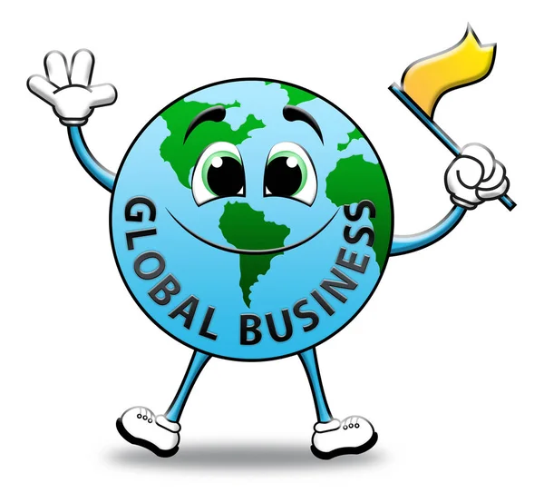 Global Business indikerar kommersiella företags 3d Illustration — Stockfoto