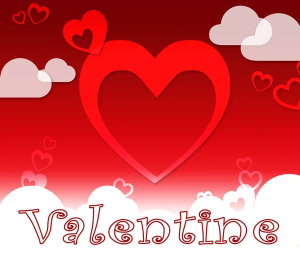 Valentine Hearts Shows Love Romance And Celebration — Stock Photo, Image