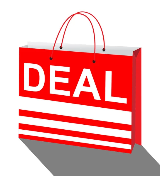 Deal Bag Mostrando ofertas Descuentos Ilustración 3d — Foto de Stock