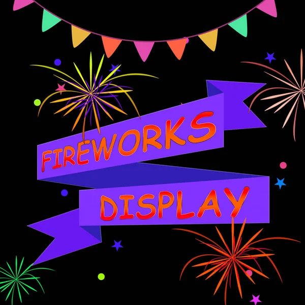 Fireworks Display Shows Firework Party 3d Illustration — Stock Photo, Image