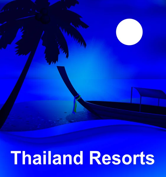 Hotely v Thai Thajsko Resorts znamená 3d ilustrace — Stock fotografie