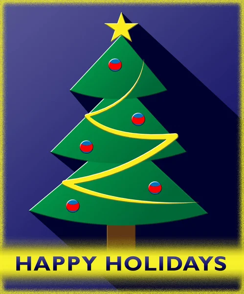 Felices fiestas mostrando vacaciones de Navidad Ilustración 3d — Foto de Stock