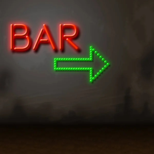Bar Neon Sign Locates Pub Tavern Or Nightlife — Stock Photo, Image