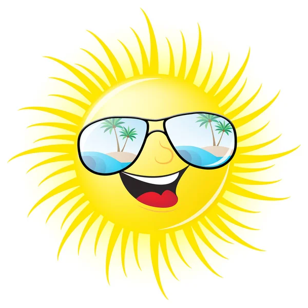 Summer Sun Smiling Showing Heat 3d Illustration — Stock Photo, Image