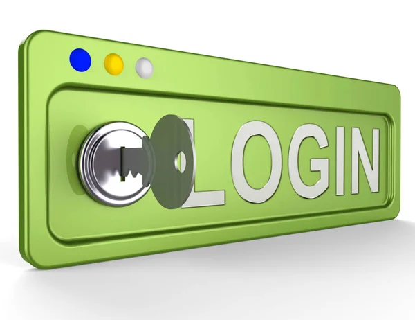 Log In Lock Shows Signin Signing In 3d Illustration — Stock Photo, Image