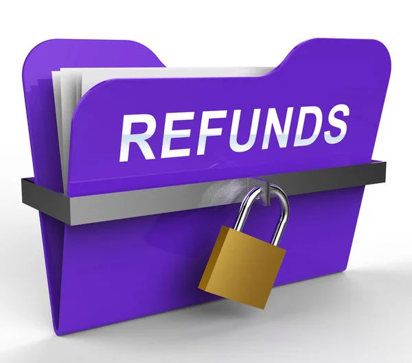 Refunds Folder Means Money Back 3d Rendering — Stock Photo, Image