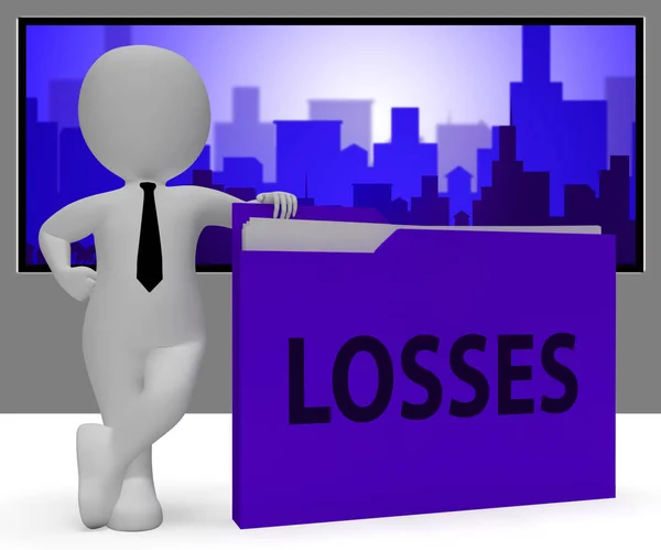 Losses Folder Representing Expenses File 3d Rendering — Stock Photo, Image