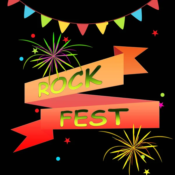 Rock Fest toont muziekfestival 3d illustratie — Stockfoto