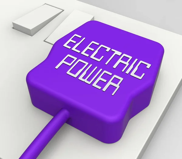 Electric Power Plug Shows Electrical Energy 3d Rendering — Stock Photo, Image