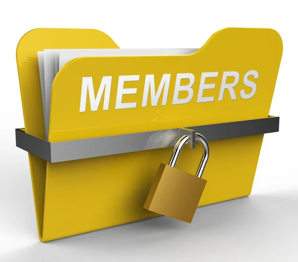 Members Folder Represents Join Up 3d Rendering — Stock Photo, Image