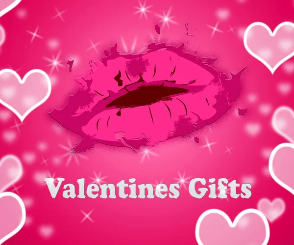 Valentýnské dárky ukazuje Happy Valentine dárek Box — Stock fotografie