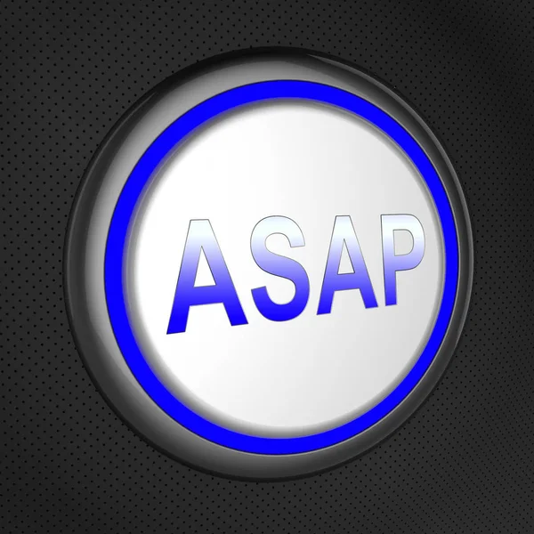 Кнопка Asap отображает быстрый срок выполнения 3d Иллюстрации — стоковое фото