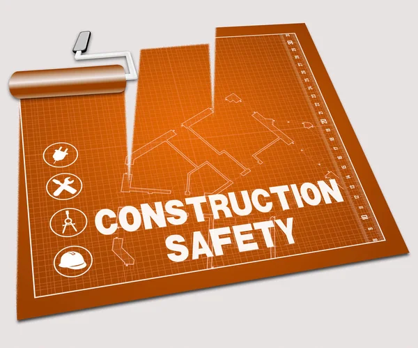 Construção de segurança mostra a construção de precaução ilustração 3d — Fotografia de Stock