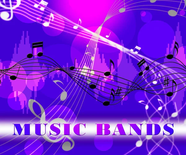 Bandas de música significa audio musical y melodías — Foto de Stock