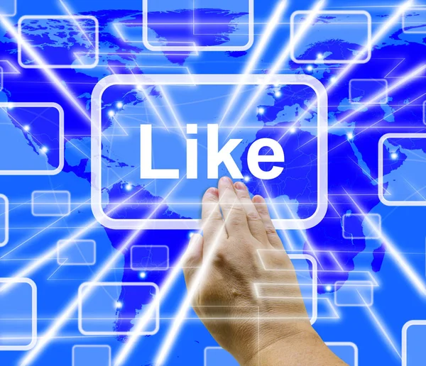 Like Button Showing Approval And Being A Fan 3d Rendering — Stock Photo, Image