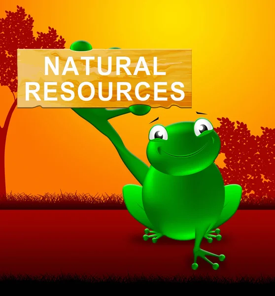 Signe des ressources naturelles montrant les actifs de la nature Illustration 3d — Photo