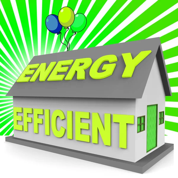 Energie efficiënt huis die thuis 3D-weergave — Stockfoto