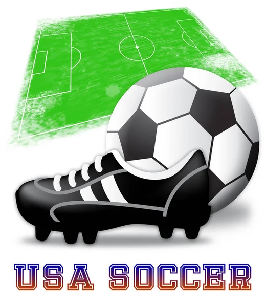 US-Fußball zeigt American Football 3D-Illustration — Stockfoto