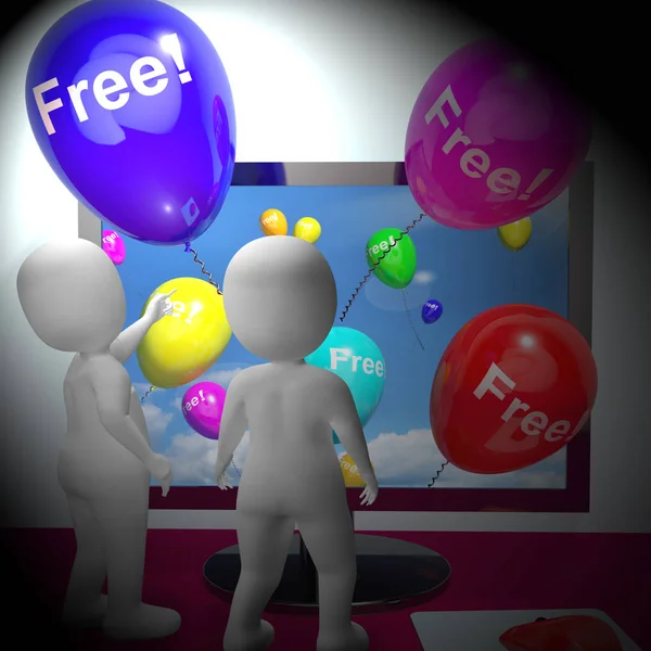 Balloons With Free Showing Freebies 3d Rendering — Stock Photo, Image