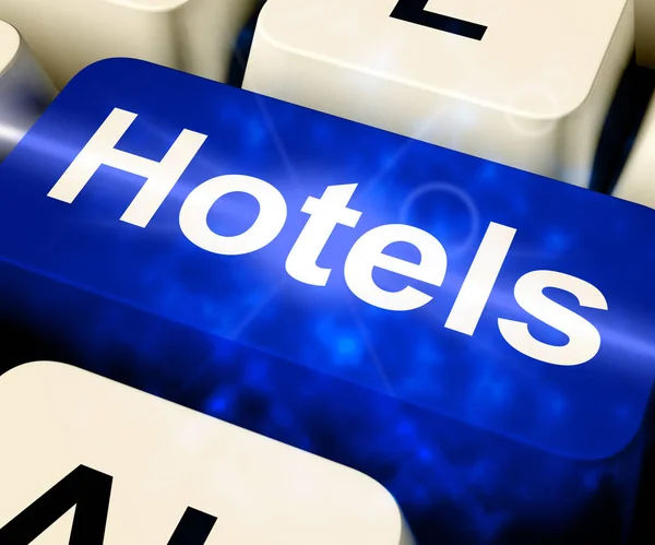 Μπλε κλειδί ξενοδοχείου για ταξίδια 3d Rendering — Φωτογραφία Αρχείου