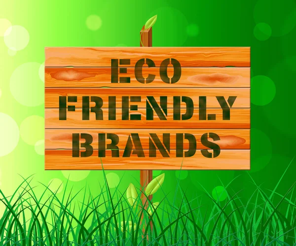 Sinal de marca Eco amigável mostra a conservação da natureza — Fotografia de Stock