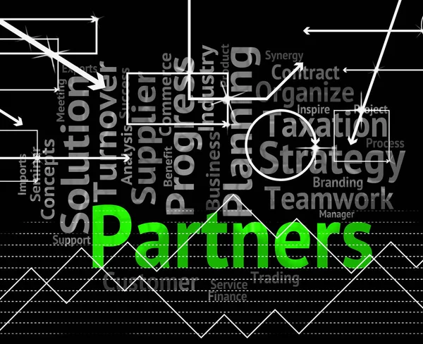 Partners Word betekent werken samen en groep — Stockfoto