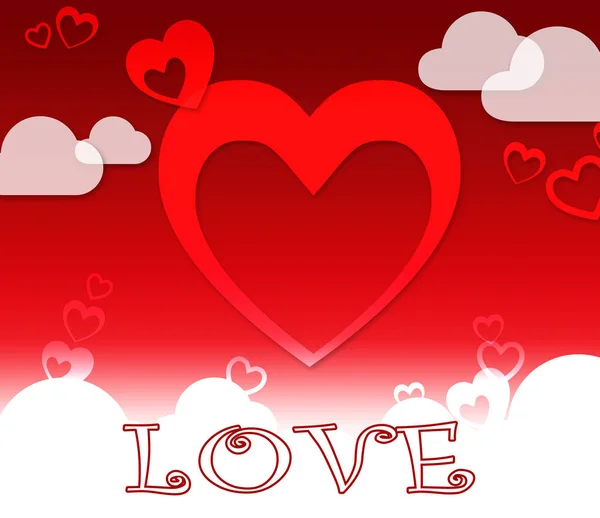 Love Hearts Shows Valentine Romance And Celebration — Stock Photo, Image