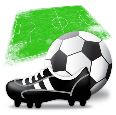 Futbol ekipmanları 3d gösterilen futbol dişli illüstrasyon