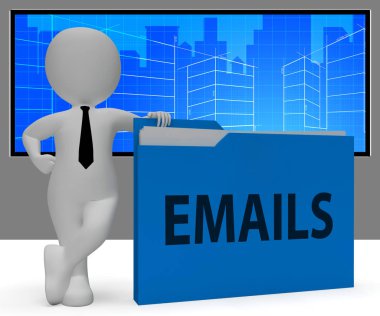 Internet gösteren e-postaları klasör iletileri 3d render