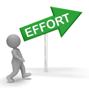 3d render çaba işareti gösterir zor iş