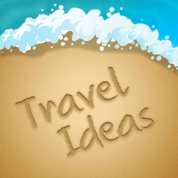 Ideas de viaje Representa la planificación de viajes Ilustración 3d — Foto de Stock