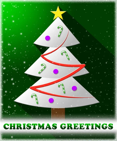 Christmas Greetings Shows Happy Xmas 3d Illustration — Stock Photo, Image