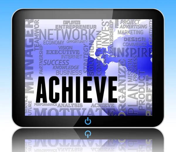 Achieve Words Shows Success Attainment 3d Illustration — Stock Photo, Image