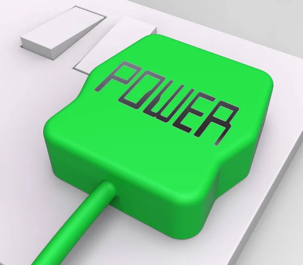 Power Plug Shows Electric Power 3d Rendering — Stock Photo, Image