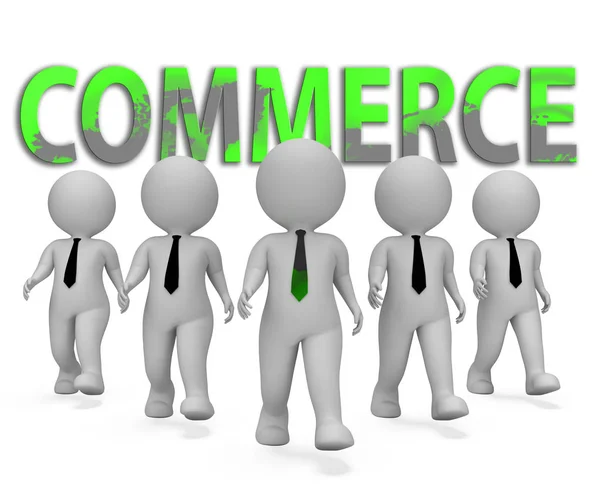 Comércio Empresários mostrando comércio vendendo 3d renderização — Fotografia de Stock