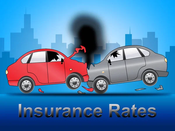 Tariffe di assicurazione Mostra Politica auto 3d Illustrazione — Foto Stock
