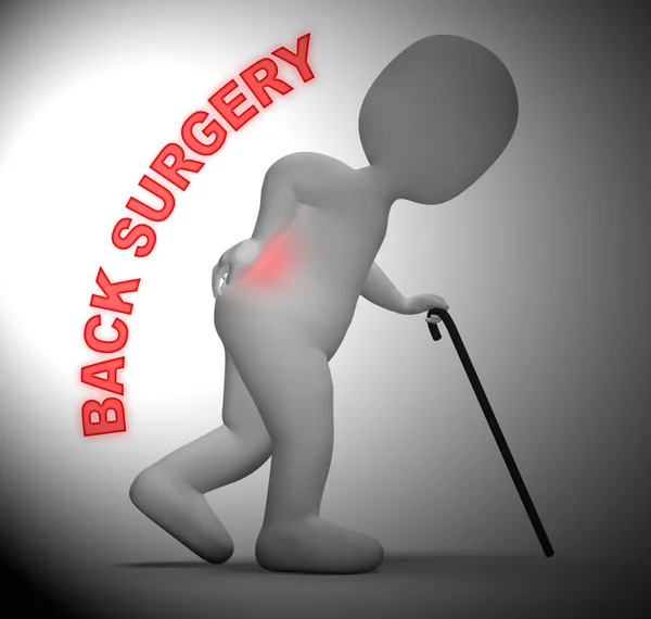Cirugía de espalda que representa la operación en la columna vertebral 3d renderizado —  Fotos de Stock