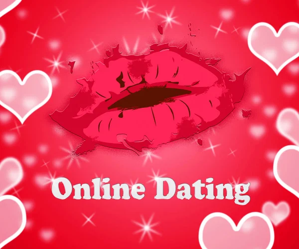 Online-Dating zeigt Netzliebe und Dates — Stockfoto