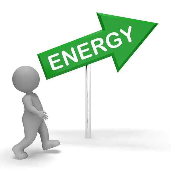 Energy Sign Means Power Source 3d Rendering — Stock Photo, Image