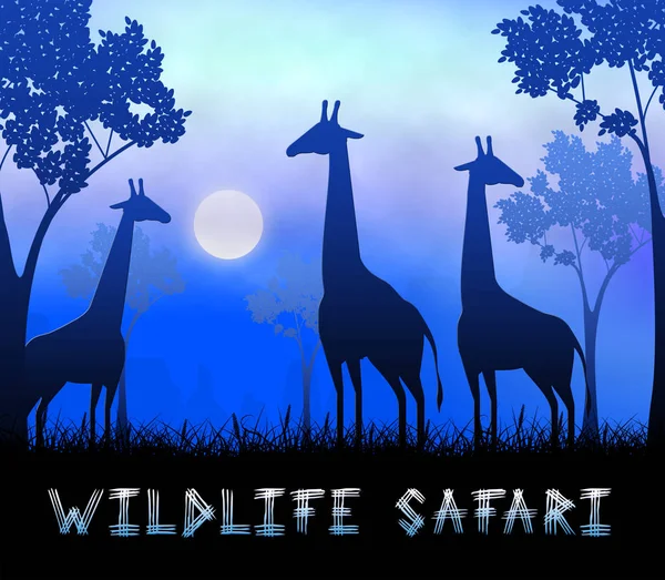 Wildlife Safari weergegeven: dier reserveren 3d illustratie — Stockfoto