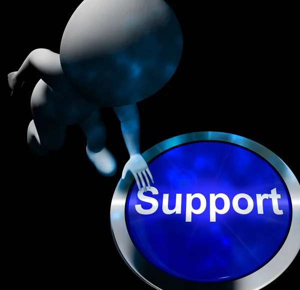 Support Button Shows Help Faq 3d Rendering — Stock Photo, Image