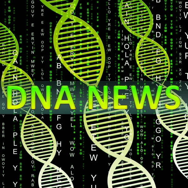 Dna News Means Biotechnology Media 3d Illustration — Stock Photo, Image