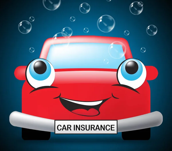 자동차 보험 자동 정책 의미 3d 그림 — 스톡 사진