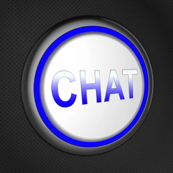 Chat Button Means Message Communication 3d Illustration — Stock Photo, Image