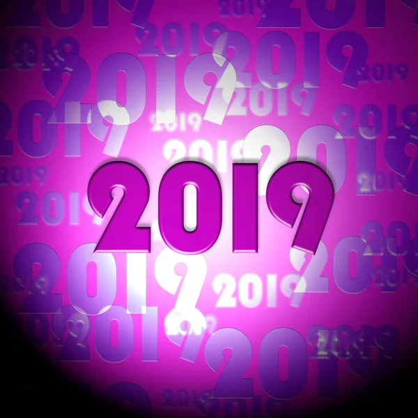 Devatenáct dvacet zobrazeno 2019 nový rok a oslavit — Stock fotografie